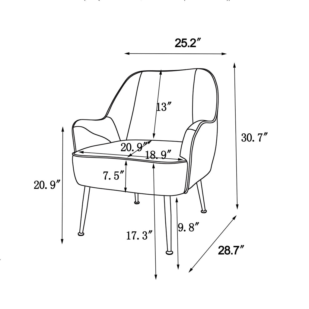 Beige Sherpa-Style Mid-Century Accent Armchair