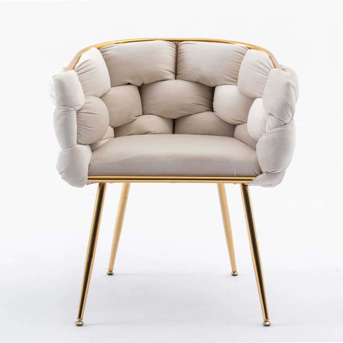 Beige Velvet Accent Chair | Vanity & Bedroom