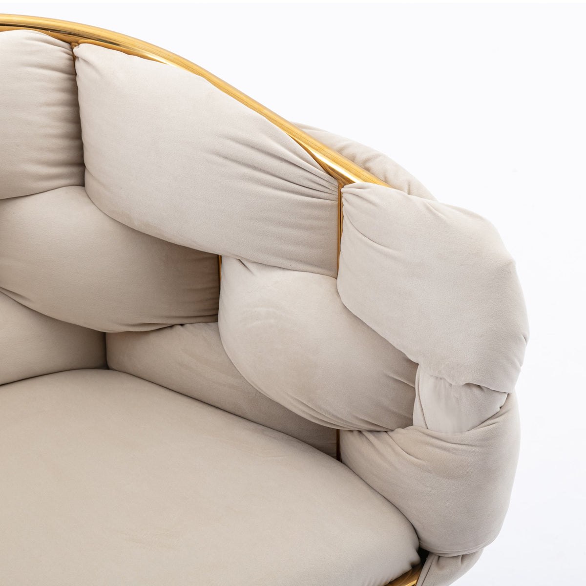 Beige Velvet Accent Chair | Vanity & Bedroom
