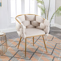 Beige Velvet Accent Chair | Vanity & Bedroom