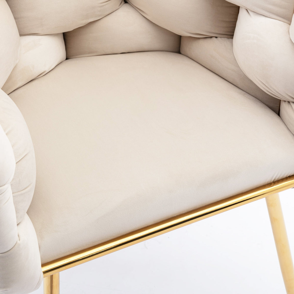 Beige Velvet Accent Chair | Vanity & Bedroom