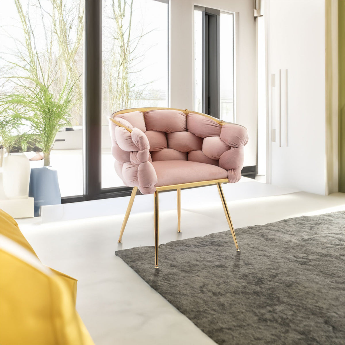 Pink Velvet Accent Chairs | Set of 2