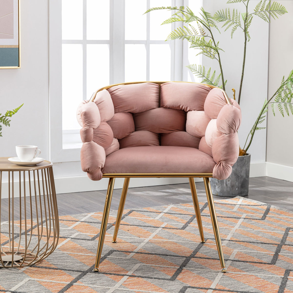 Pink Velvet Accent Chairs | Set of 2