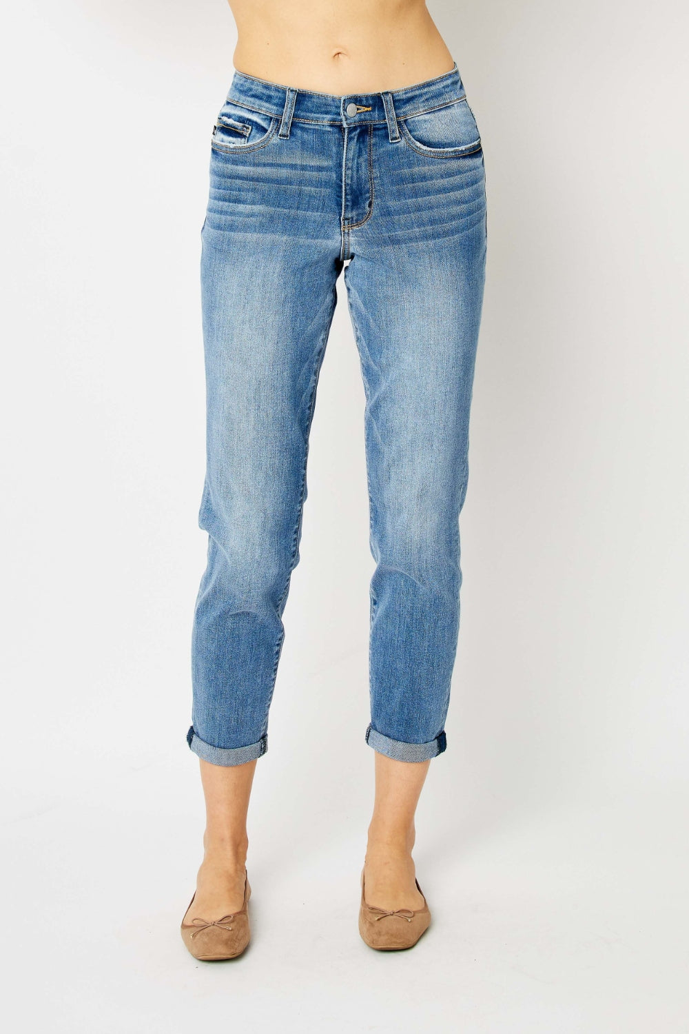 Judy Blue Size 3 and 5 Cuffed Hem Slim Jeans