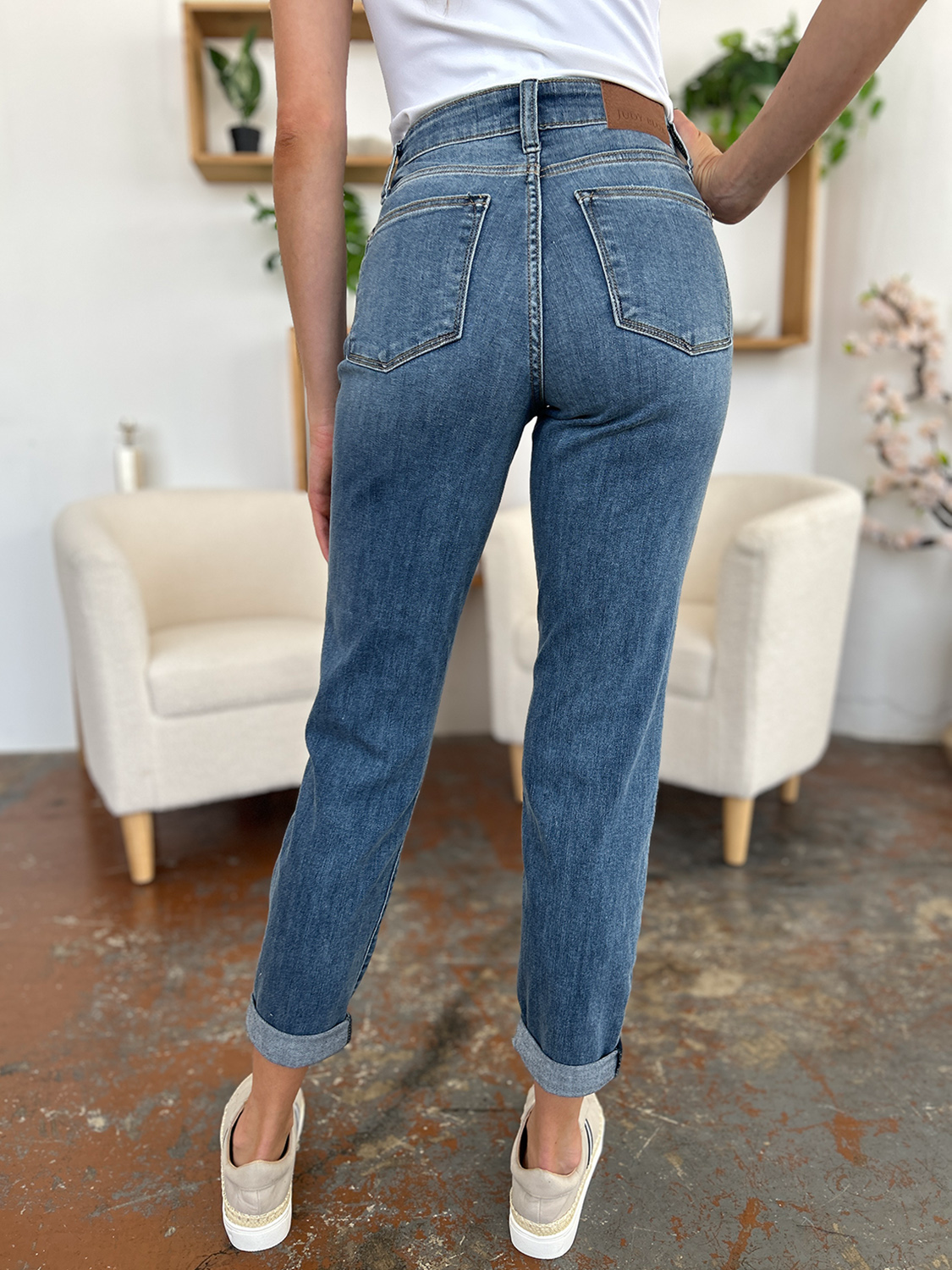 Judy Blue Size 3 and 5 Cuffed Hem Slim Jeans