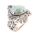 Aspen Green Serpentine Golden Statement Ring
