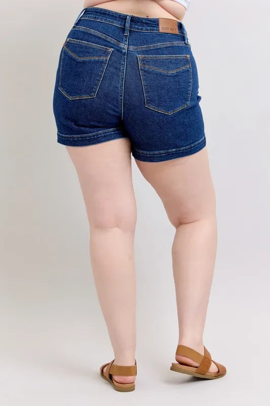 Judy Blue Size Small to 3XL High Waist Tummy Control Denim Shorts