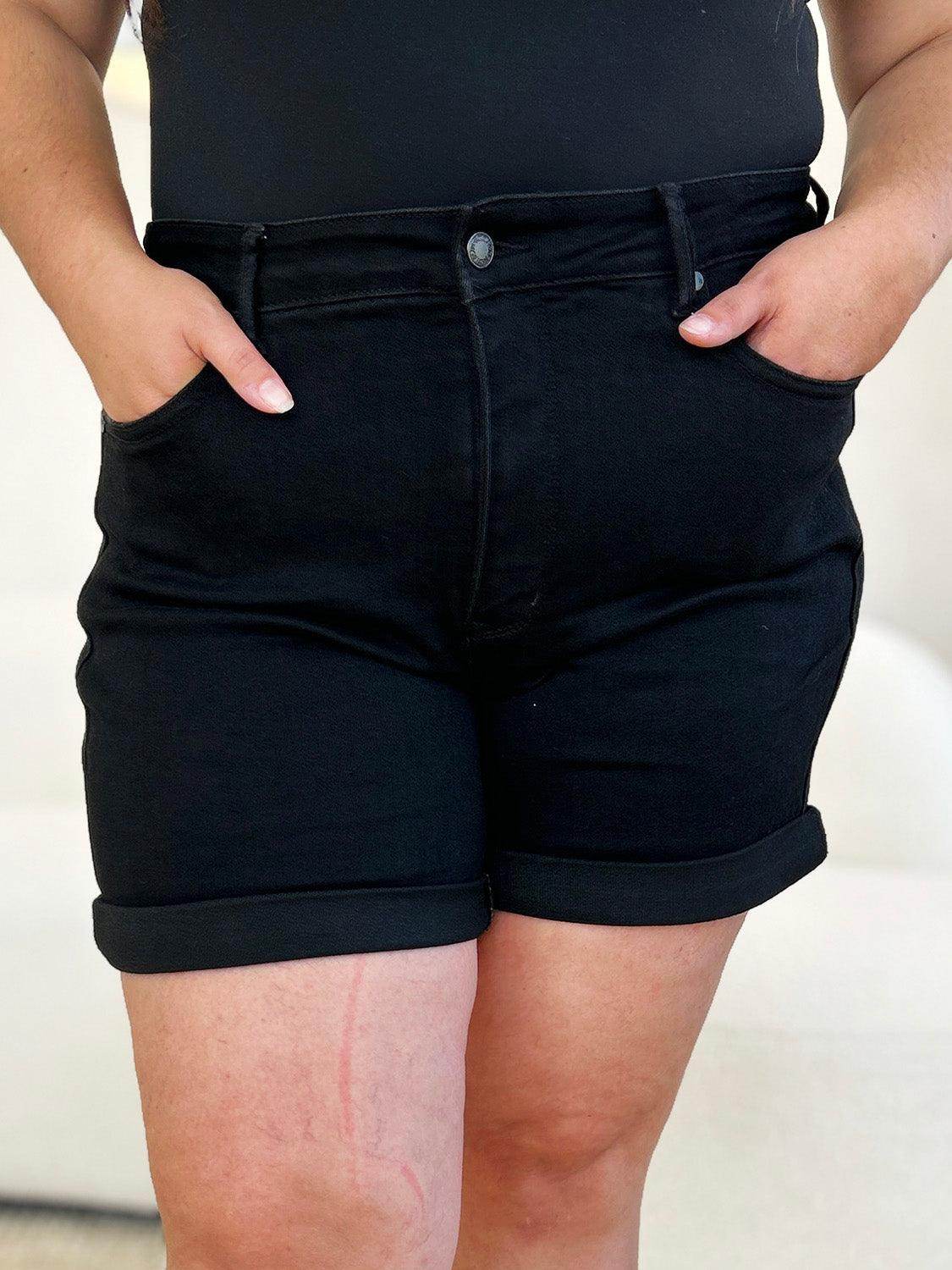 Judy Blue Full Size High Waist Tummy Control Cuffed Shorts