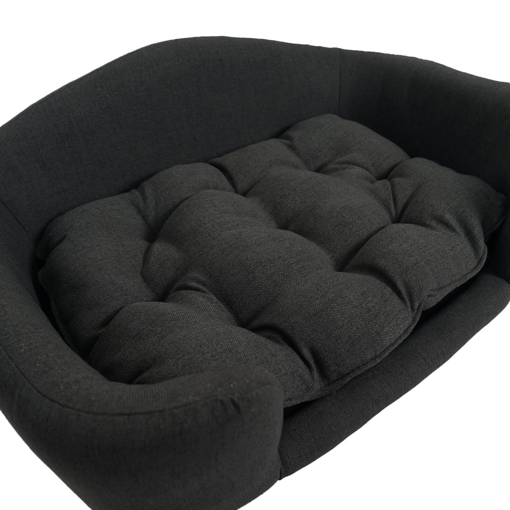 Elevated Dog Bed Frame for Small Dogs with Rubber Wood Legs - Dark Grey