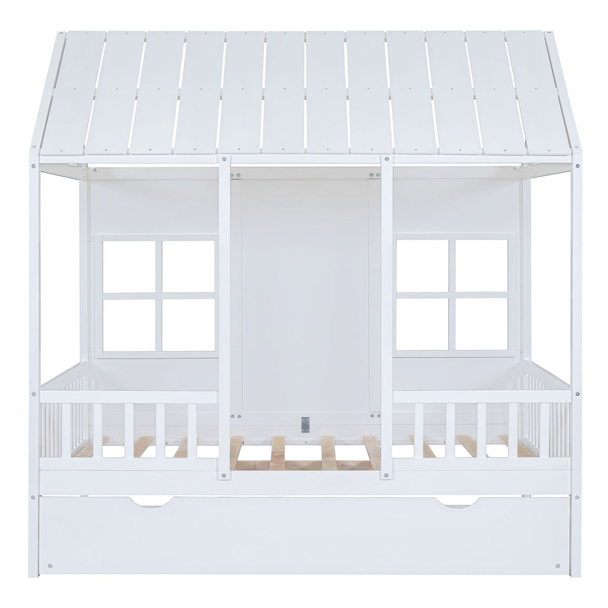 White House Bed with Trundle - Solid Pine, Full or Twin