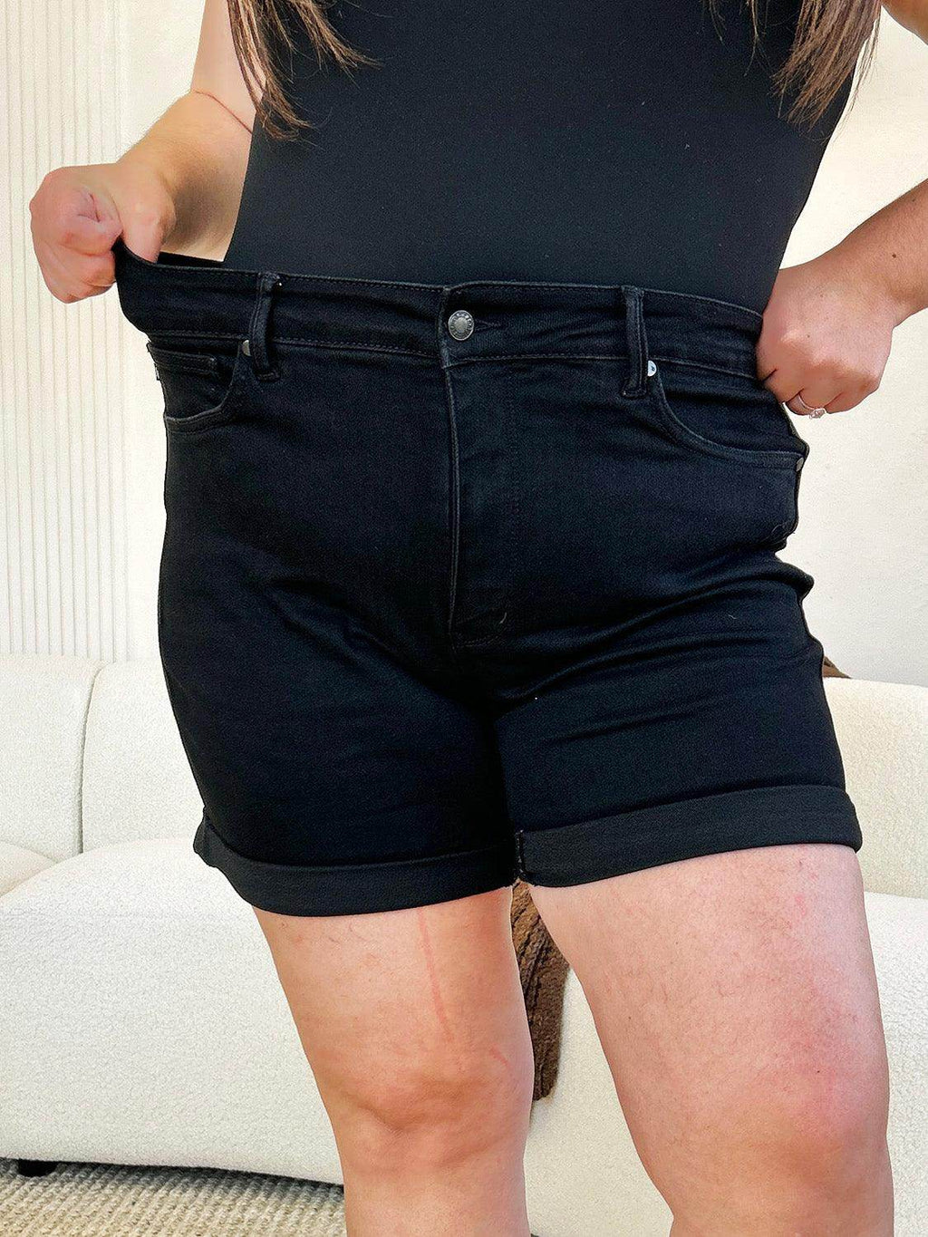 Judy Blue Full Size High Waist Tummy Control Cuffed Shorts
