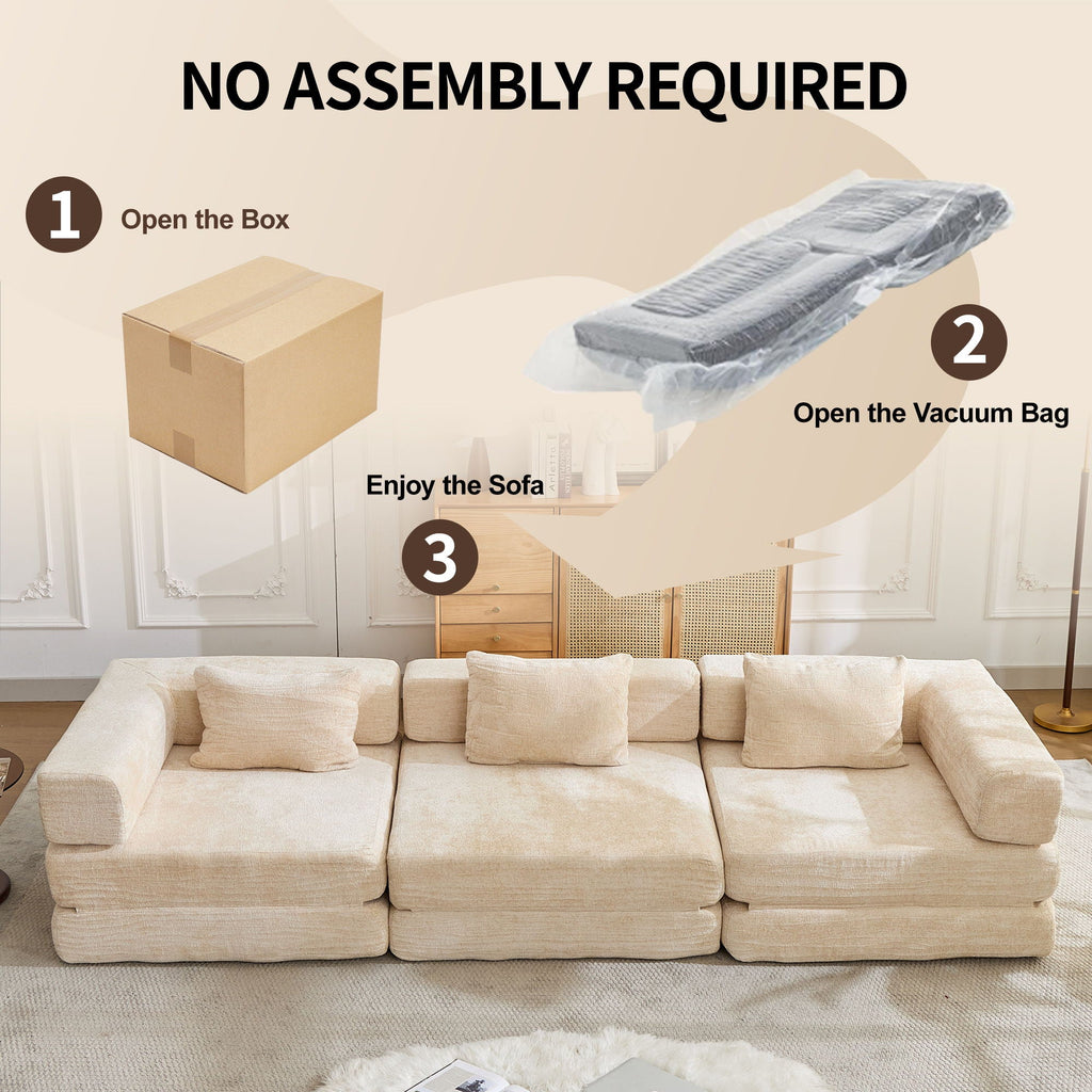 Convertible Floor Sofa Bed with Modular Design - Multiple Colors