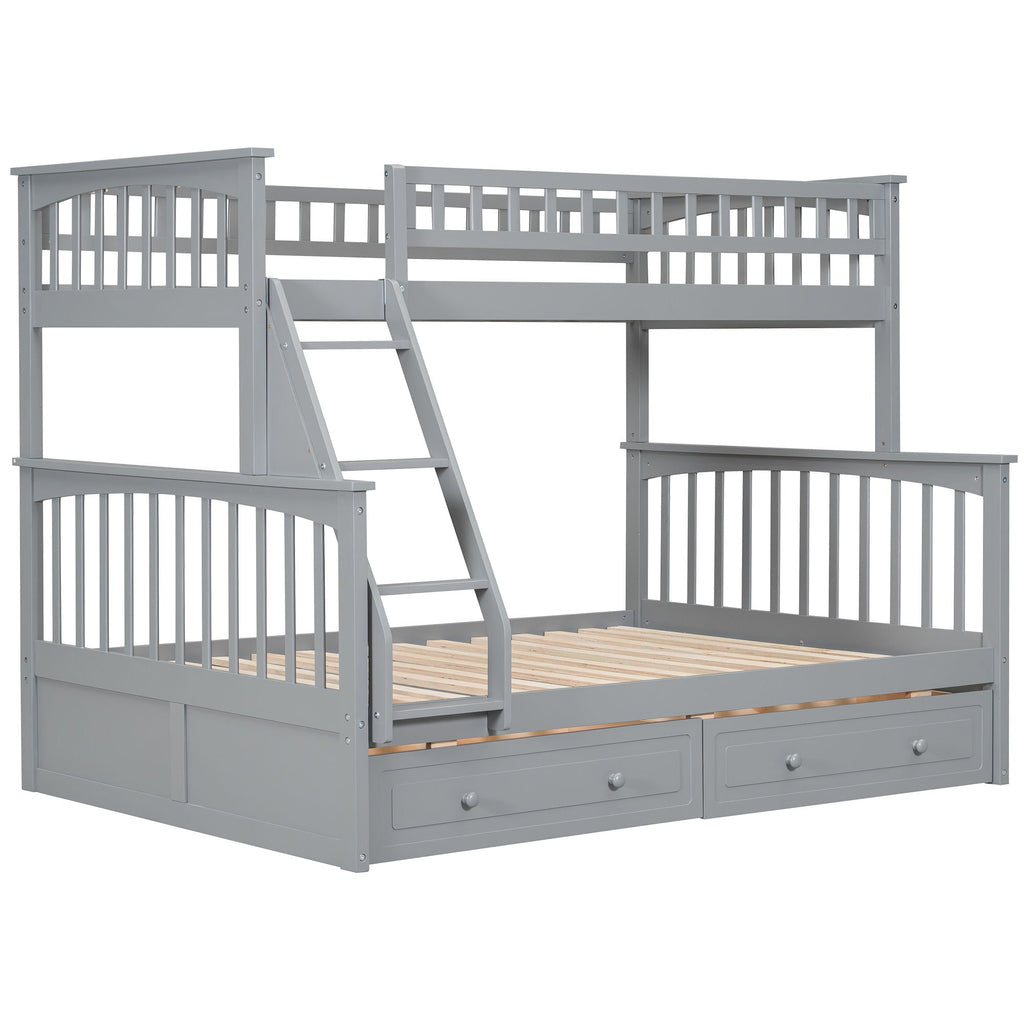 Convertible Storage Bunk Bed with Drawers - Twin Over Full