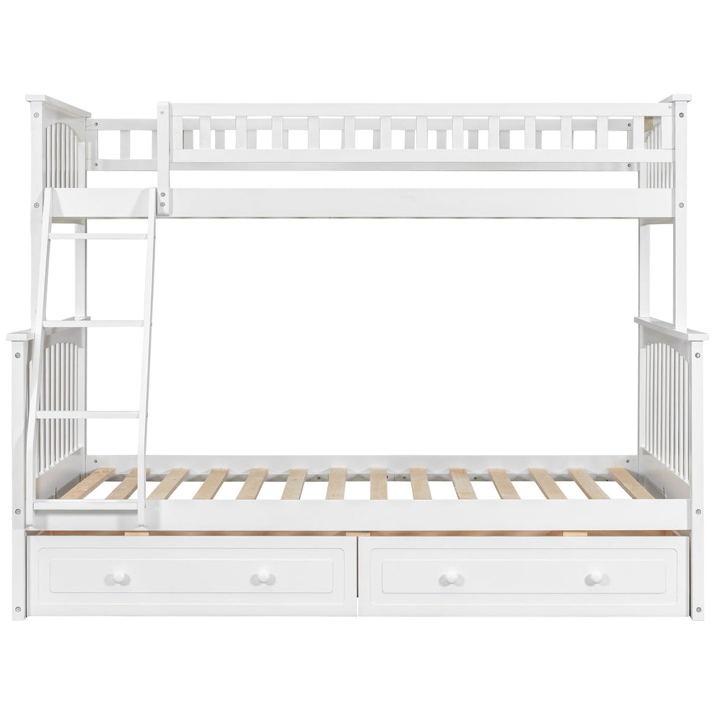 Convertible Storage Bunk Bed with Drawers - Twin Over Full