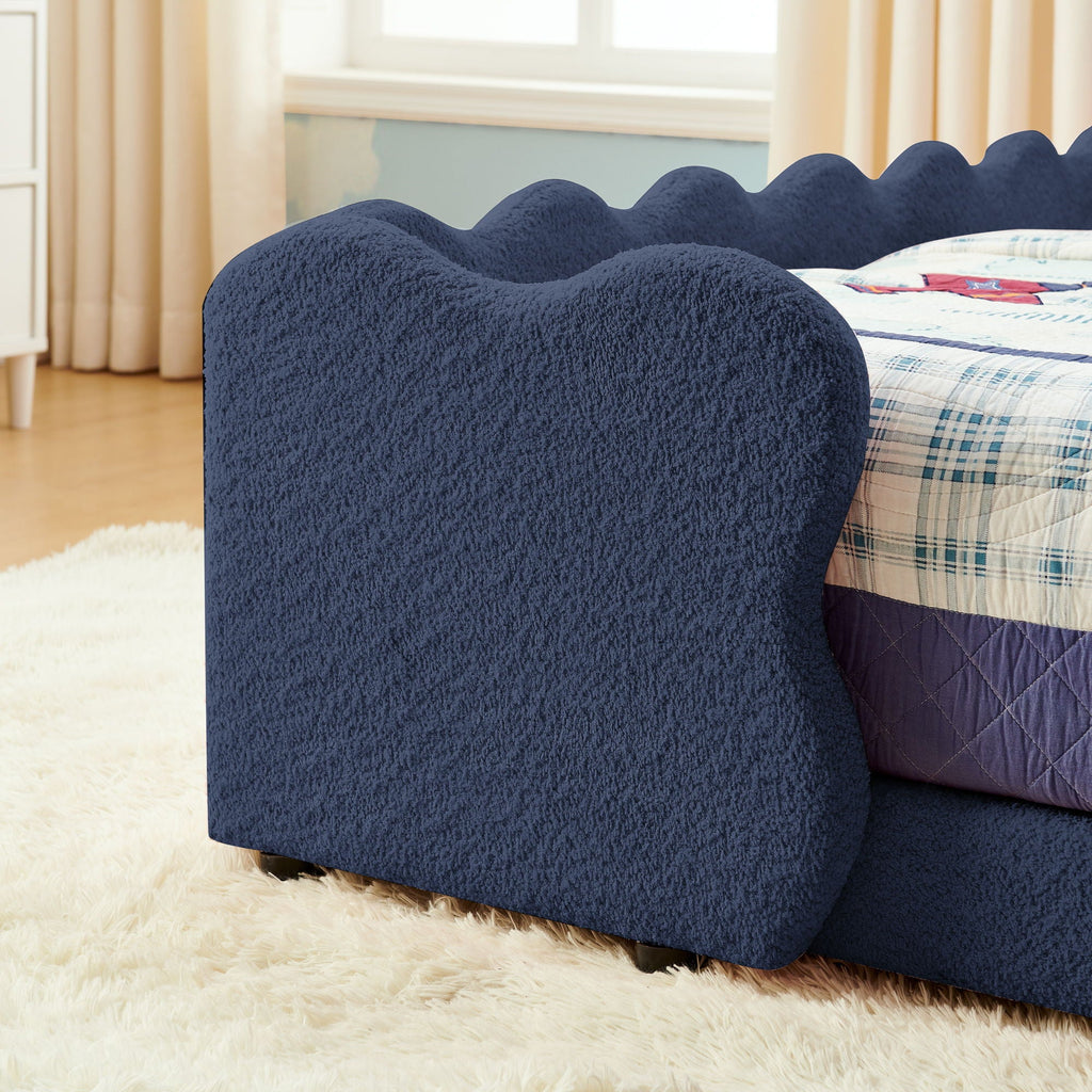 Dinosaur Shaped Toddler Bed with Safety Guardrail - Twin Upholstered Bed