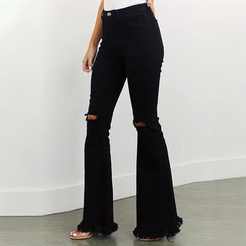 American-style Ripped Slim-fit Womens Jeans