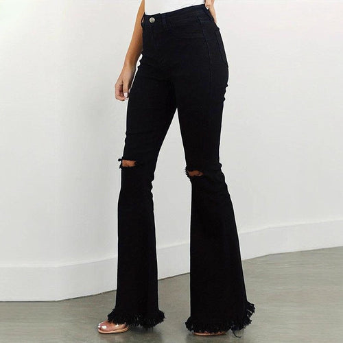 American-style Ripped Slim-fit Womens Jeans