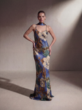Silk Bias Slip - Blue Floral