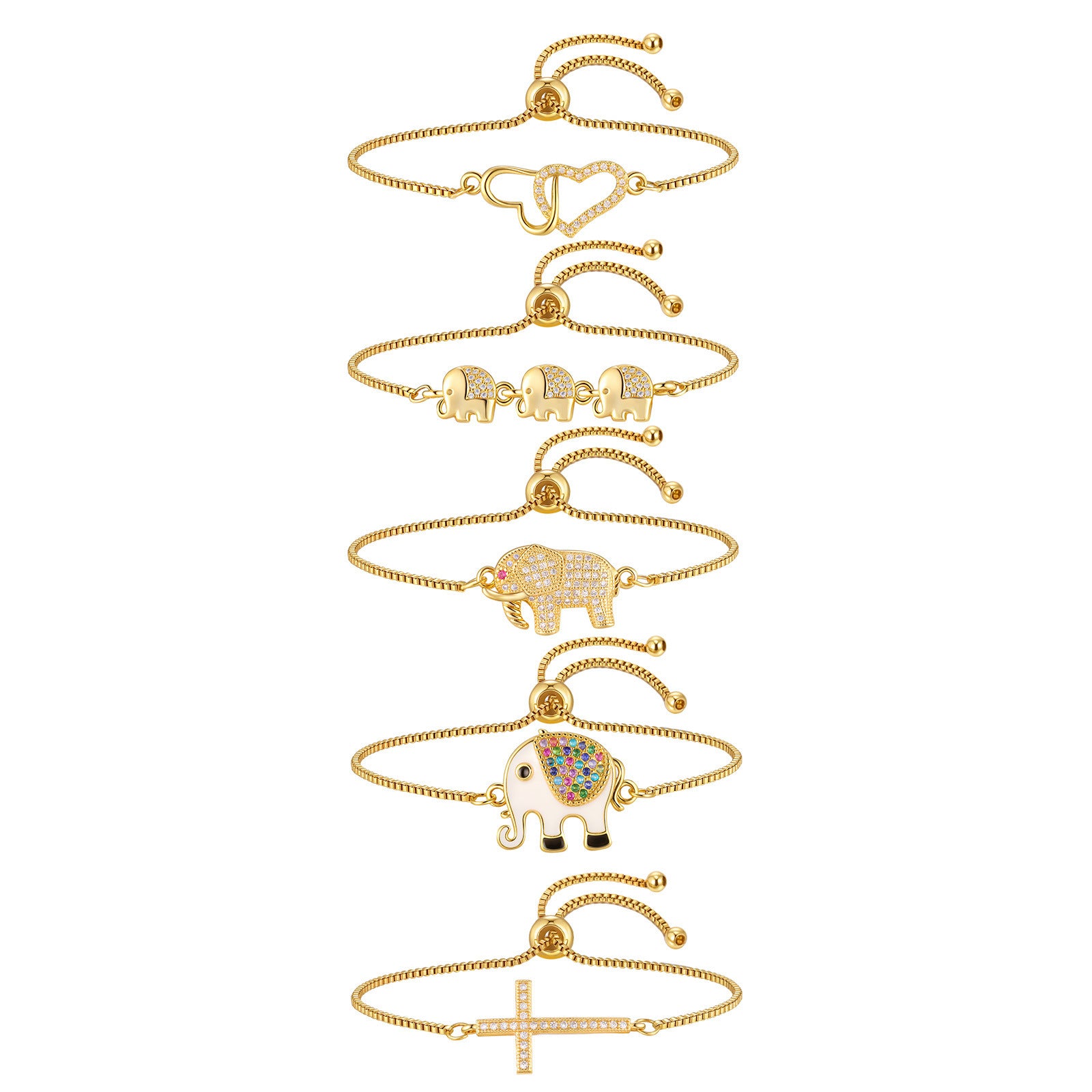 Luxe Copper Bangle With Inlays Colorful Resin-coated Zircons Exquisite Design Adjustable Size