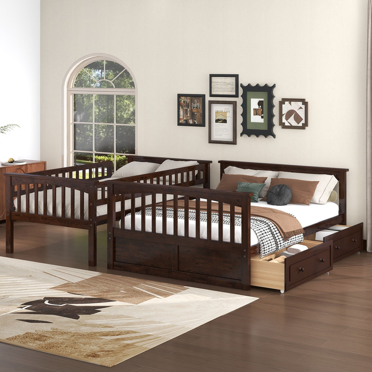 Convertible Storage Bunk Bed with Drawers - Twin Over Full