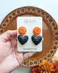 Corazón de Cempasúchil Earrings 🖤🧡