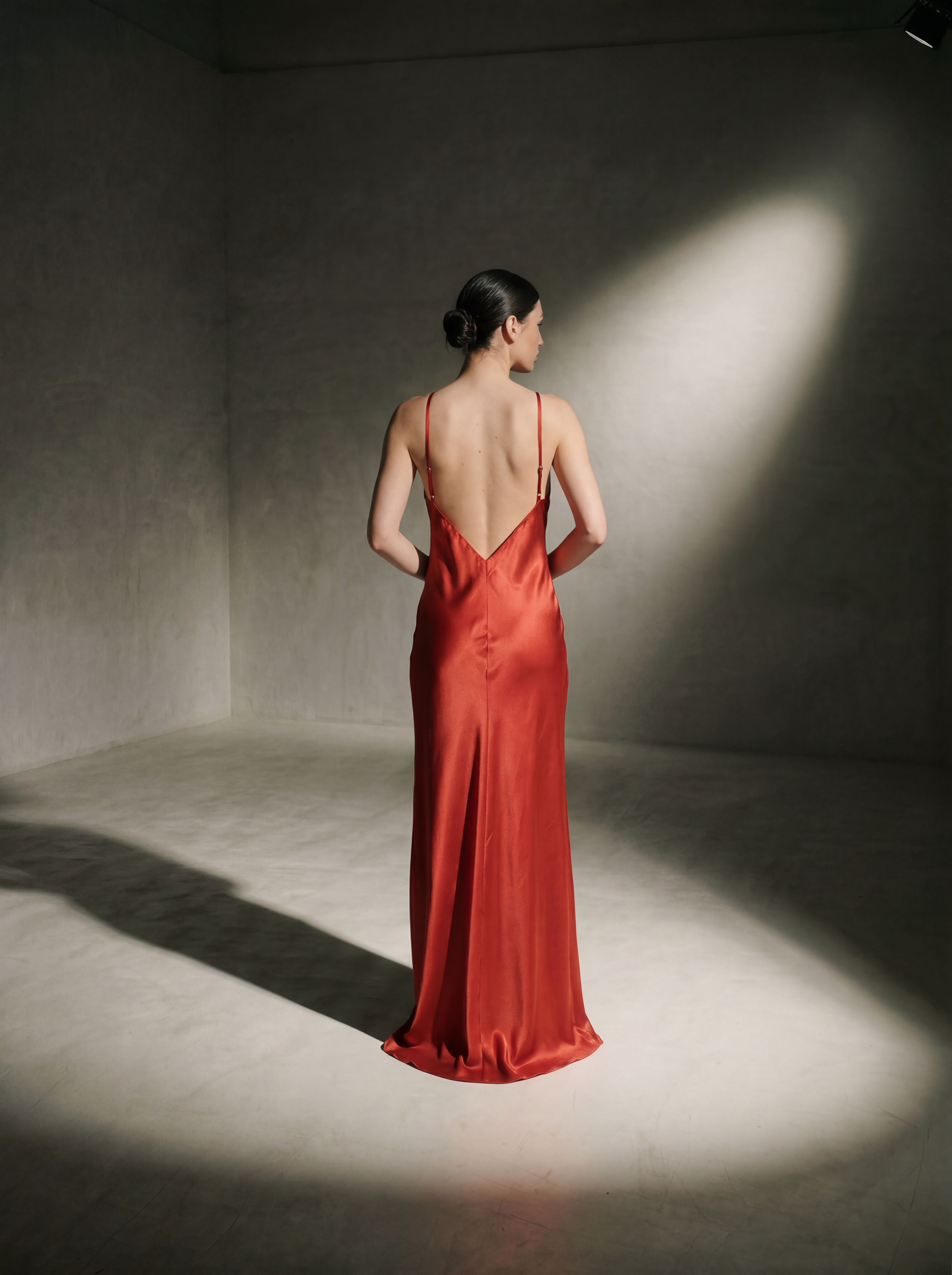 Silk Diamond Gown - Cayenne