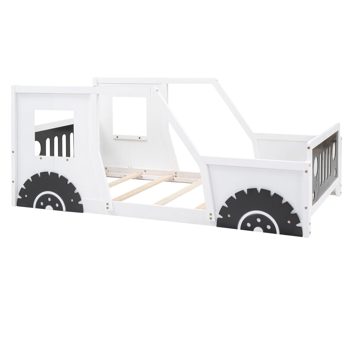 Classic Car Shaped Platform Bed with Wheels - Twin or Full Size