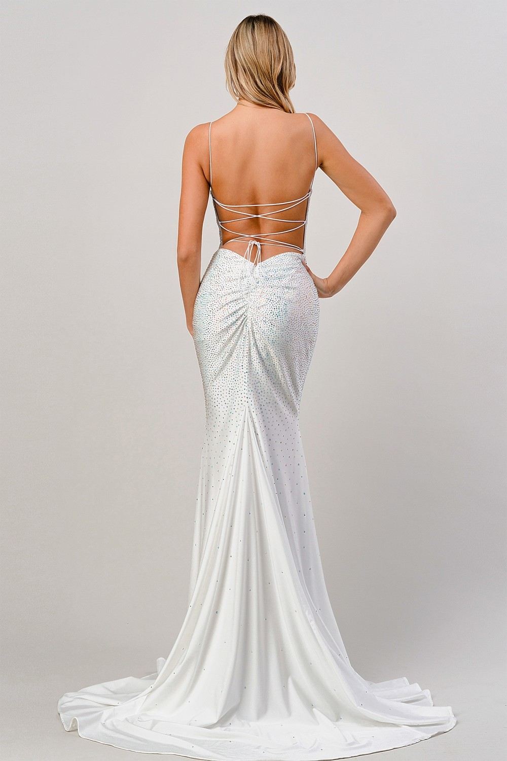 Cinderella Divine CD0179 Long Rhinestone Fitted Formal Dress