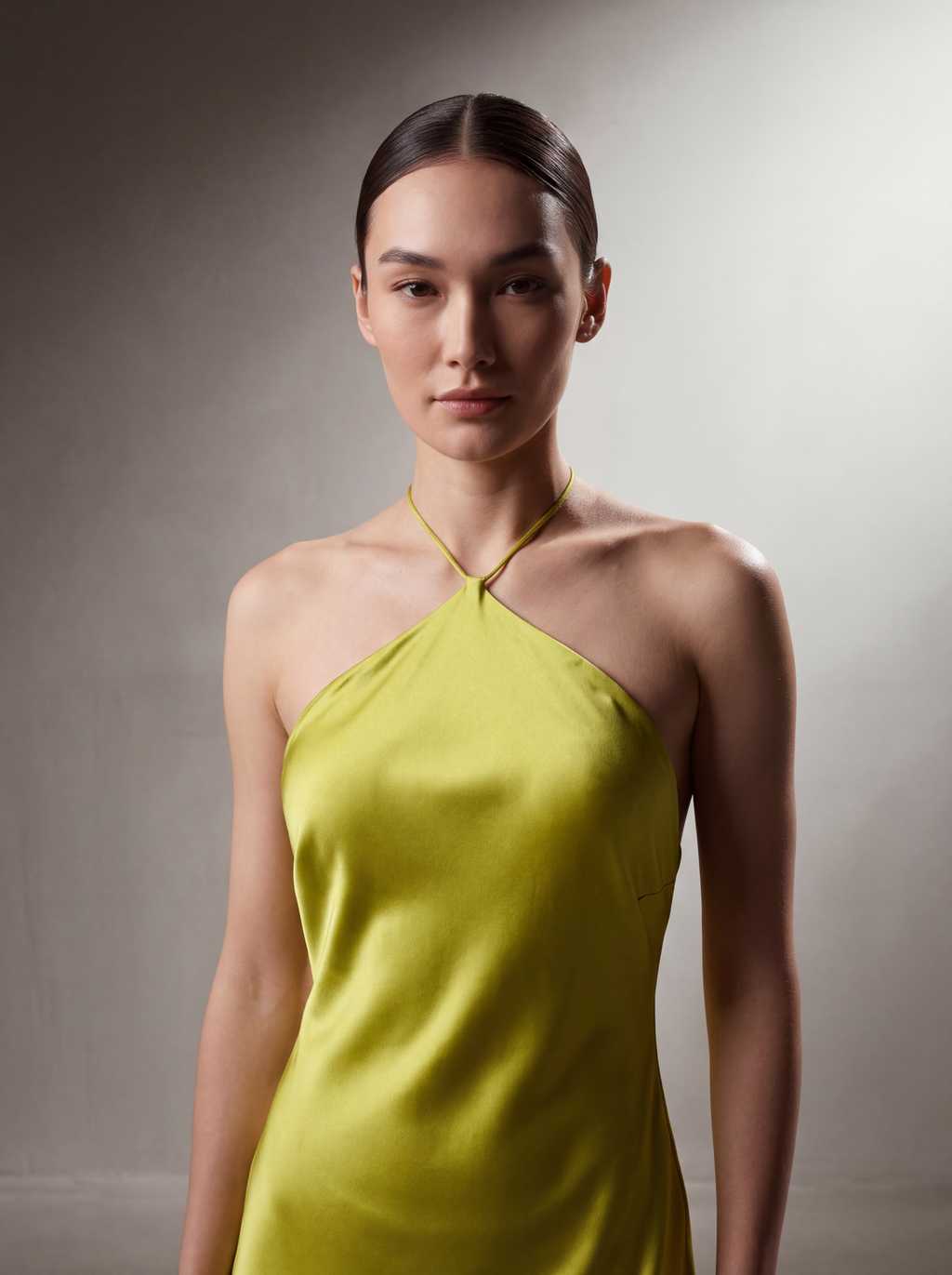 Silk Diamond Gown - Chartreuse