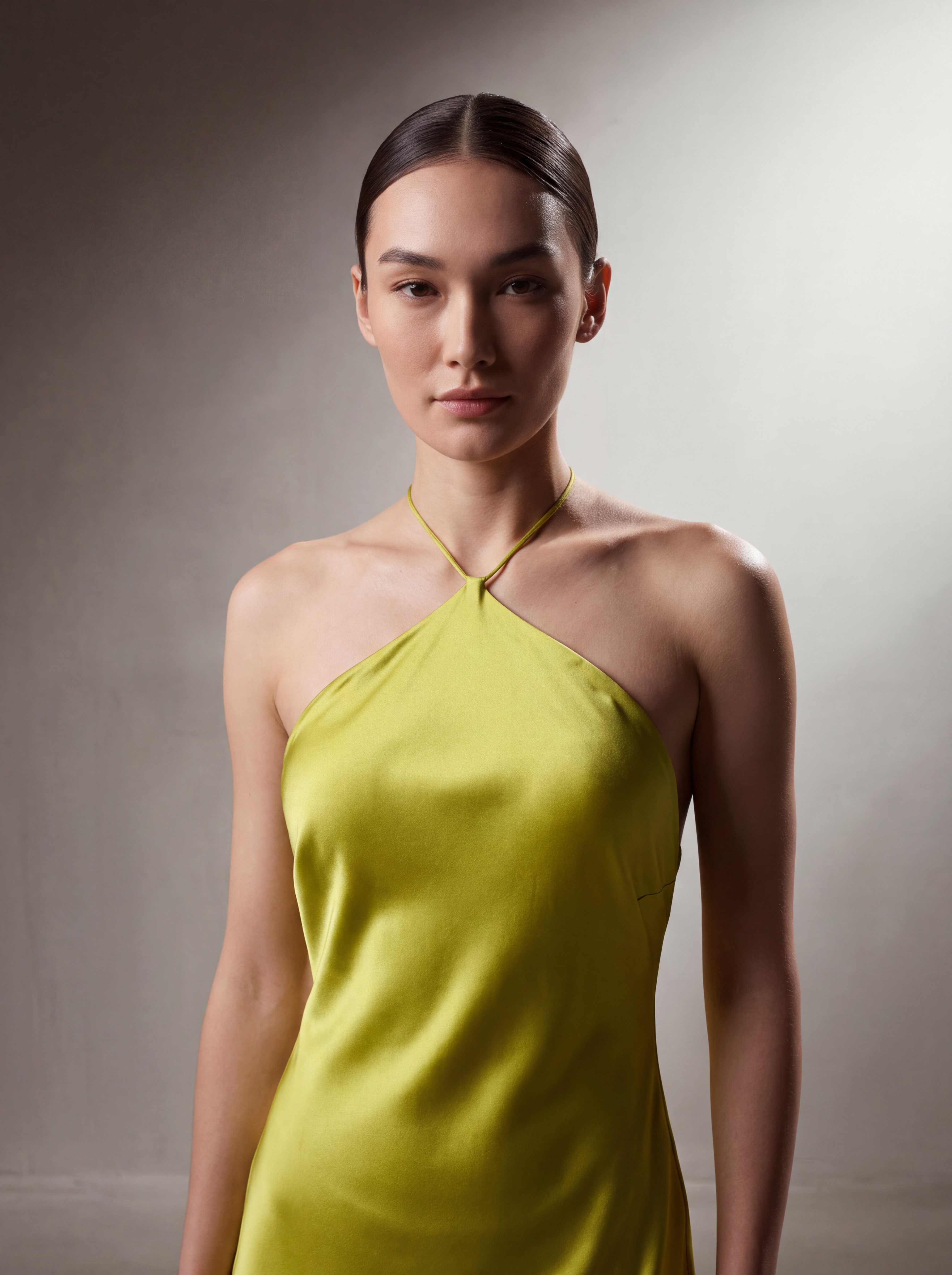 Silk Diamond Gown - Chartreuse