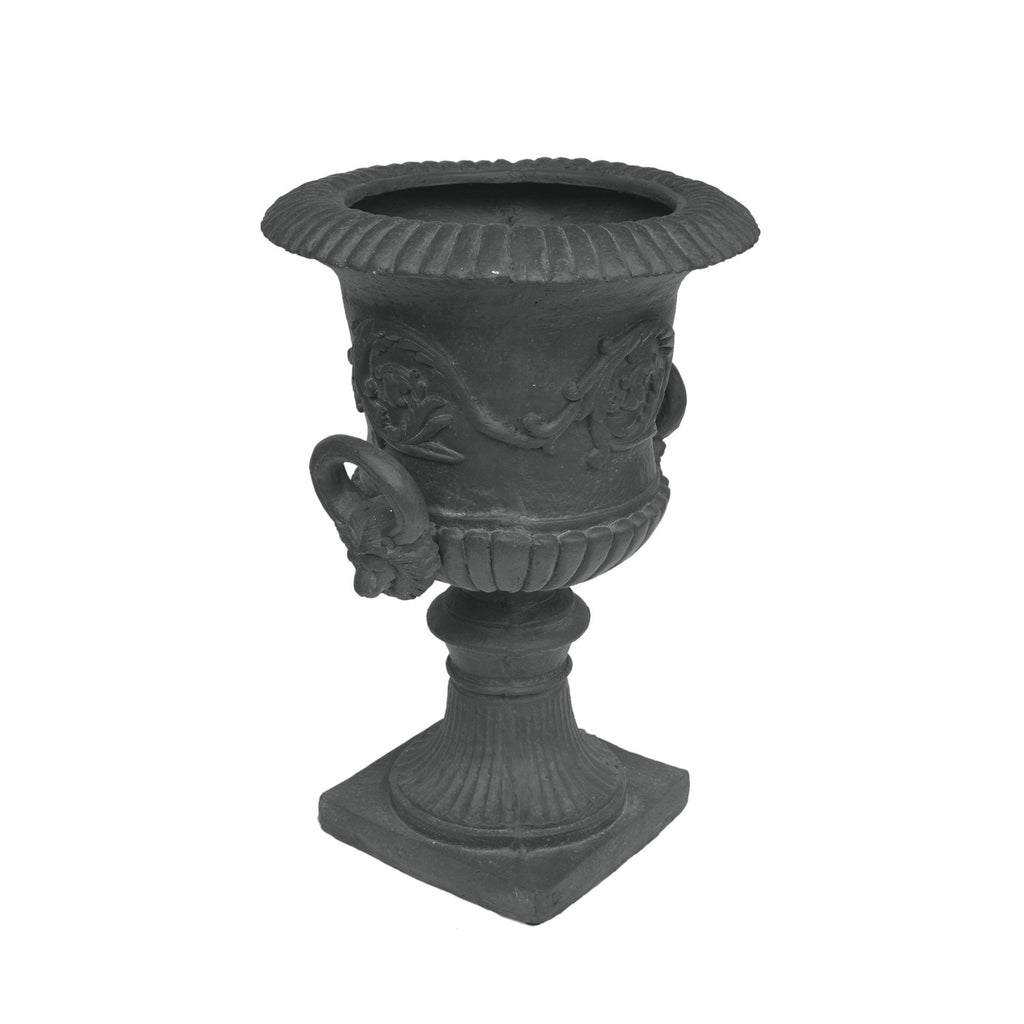 Classic Roman MGO Garden Urn Planter with Durable Magnesium Oxide - Black
