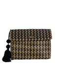 Black and Gold Houndstooth Clutch