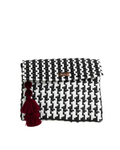 Black and White Houndstooth Clutch