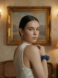 Cobalt Genuine Leather Scrunchie