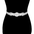 Crystal Pave Bow Sash Ribbon Bridal Wedding Belt Headband