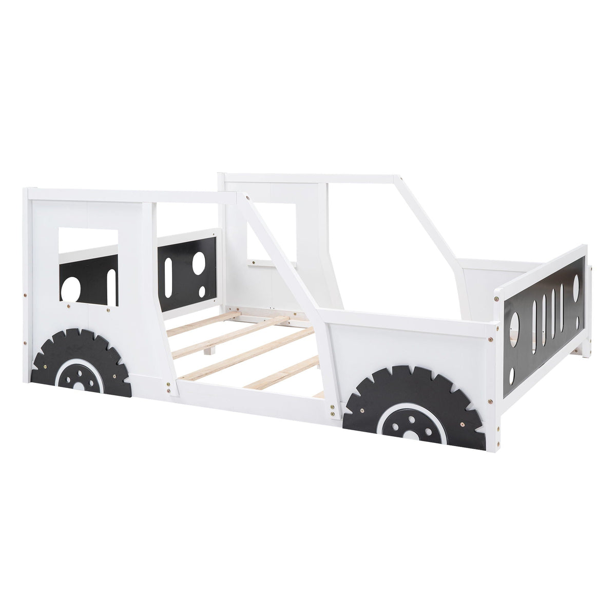 Classic Car Shaped Platform Bed with Wheels - Twin or Full Size