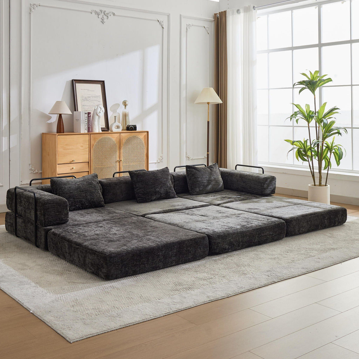 Convertible Floor Sofa Bed with Modular Design - Multiple Colors