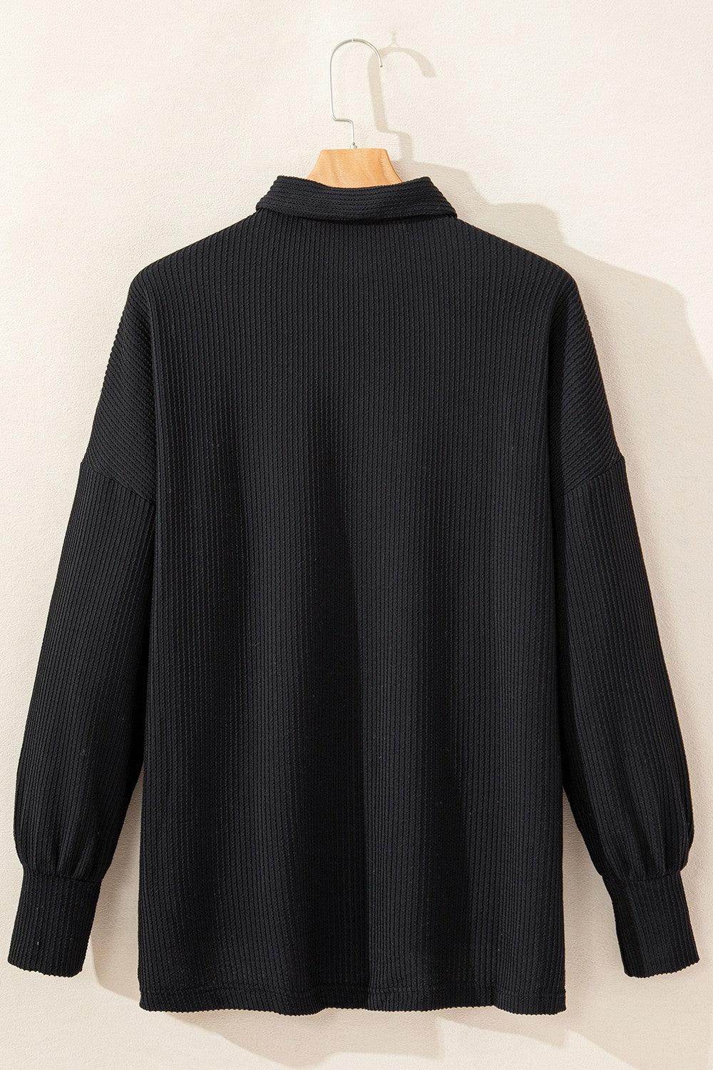 Sequin Button Up Dropped Shoulder Jacket for Women