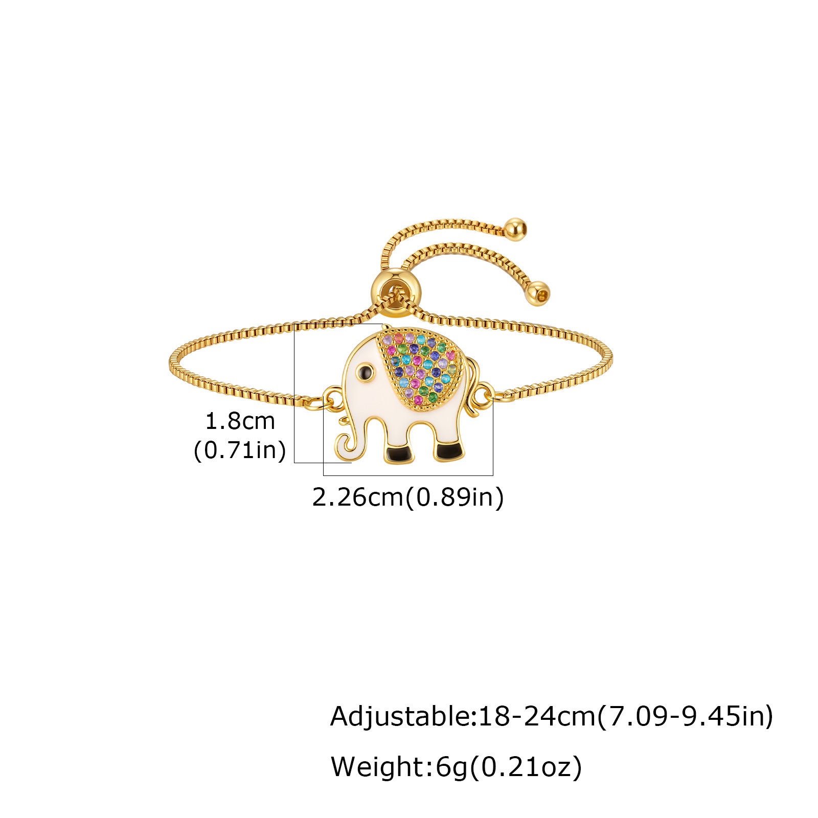 Luxe Copper Bangle With Inlays Colorful Resin-coated Zircons Exquisite Design Adjustable Size