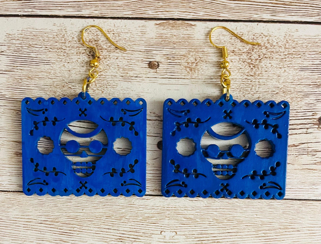 2x Day of the Dead Earrings 2 Pares de Aretes de Dia de Muerto