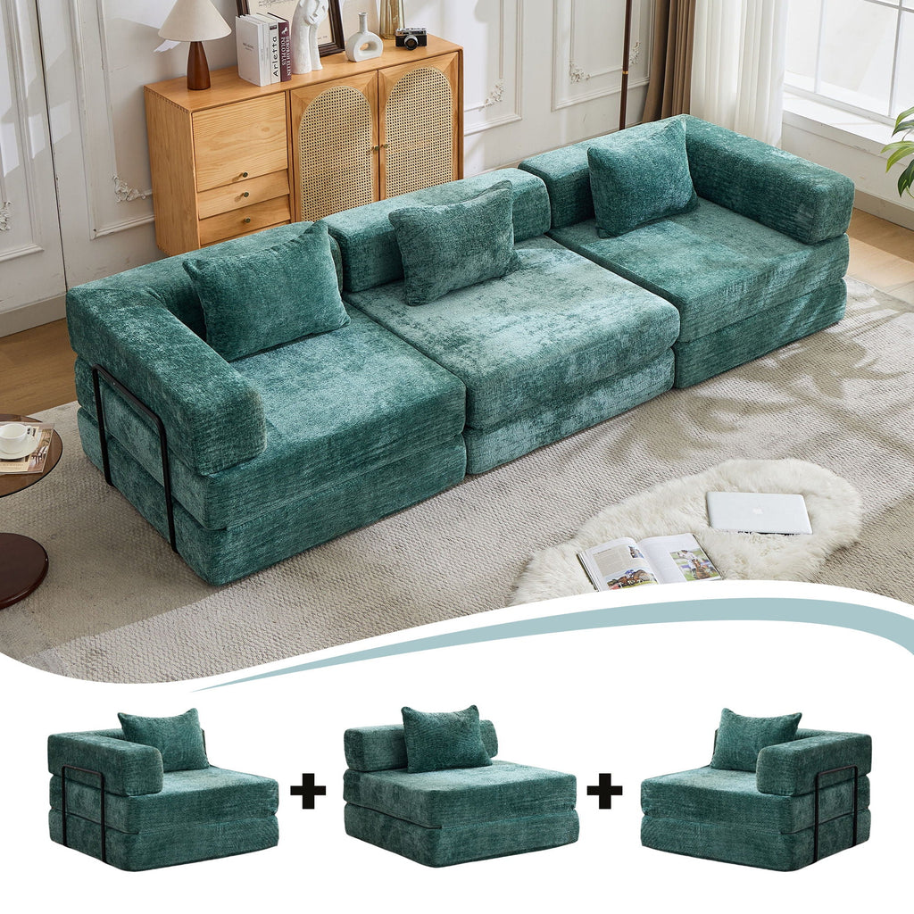 Convertible Floor Sofa Bed with Modular Design - Multiple Colors