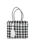 Black and White Houndstooth Día Handbag