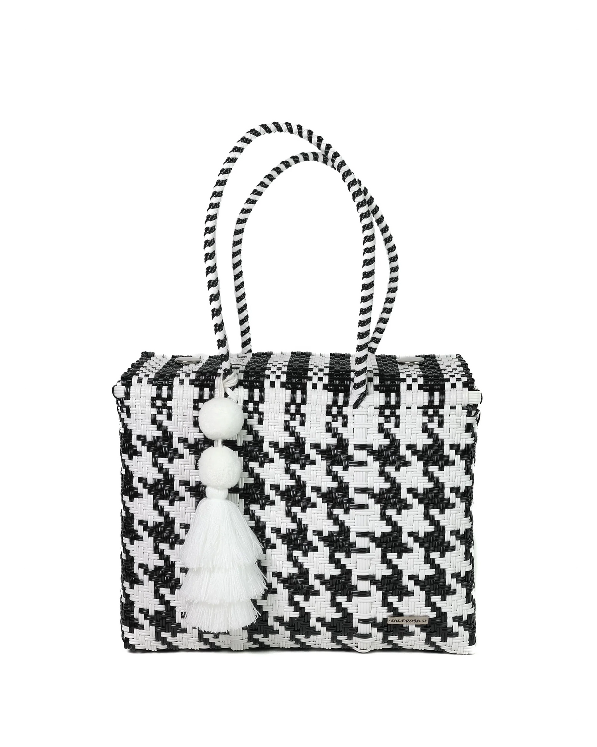 Black and White Houndstooth Día Handbag