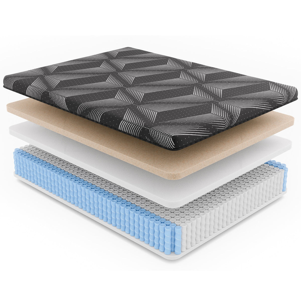 Diamond Matrix Copper Cooling Hybrid Twin Mattress with Pressure Relief - Medium Feel