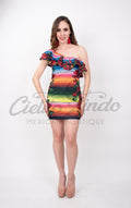 Serape & Red Roses Printed Dress