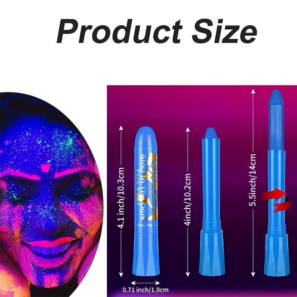 6-Piece UV Glow Face & Body Paint Set