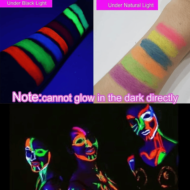 6-Piece UV Glow Face & Body Paint Set