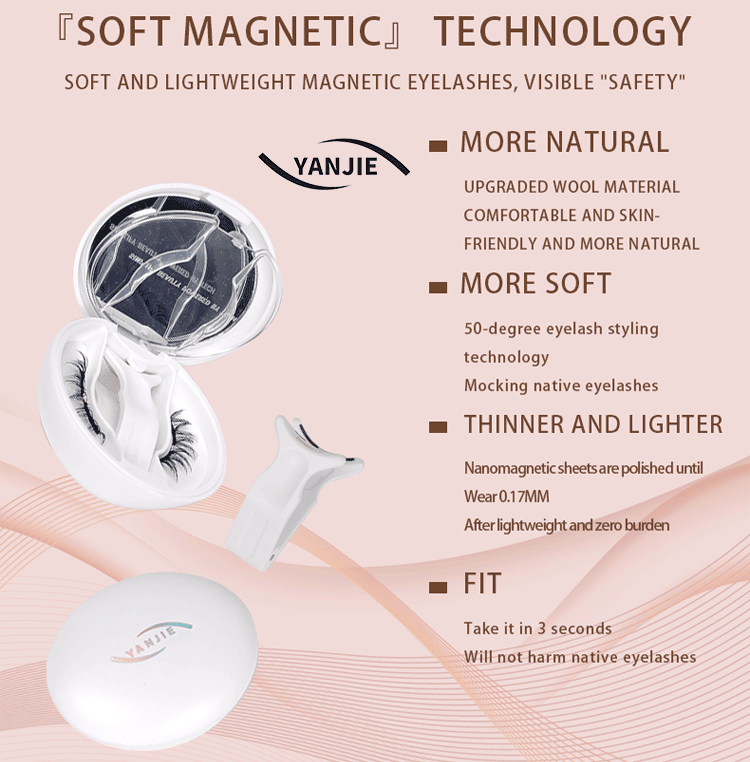 No Glue Soft Magnetic Clip On Eyelashes, Misty Slim Sparse B/C Curl Gentle Lifting Lashes for Thin & Double Inner Eyelid Daily Makeup