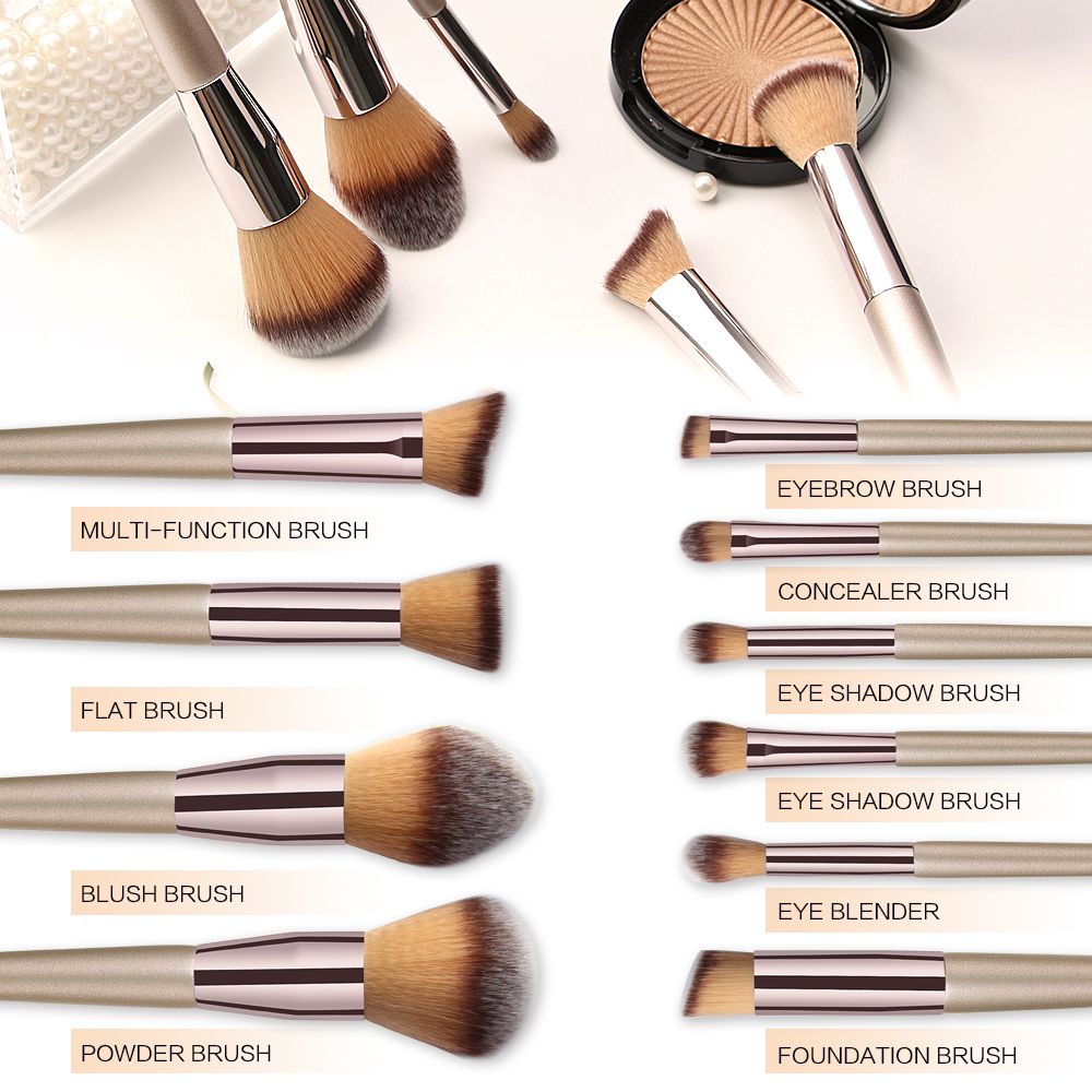 10-Piece Essential Makeup Brush Set