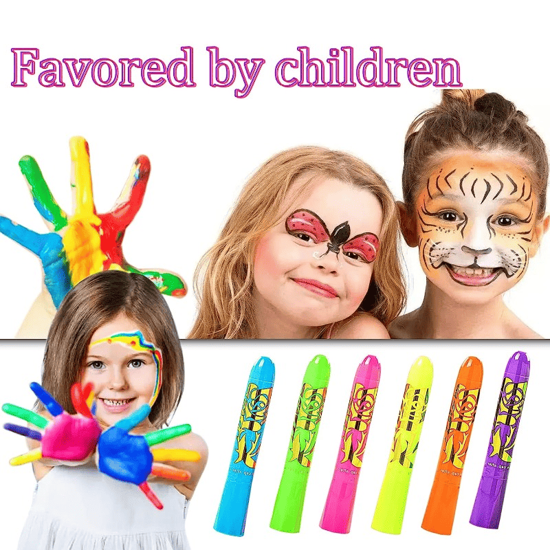 6-Piece UV Glow Face & Body Paint Set